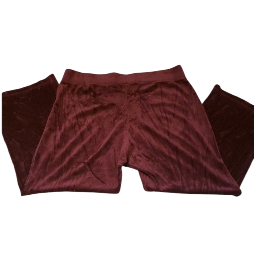 TALBOTS PETITES Velour Jogging Pants Maroon Size XLP - Picture 2 of 3